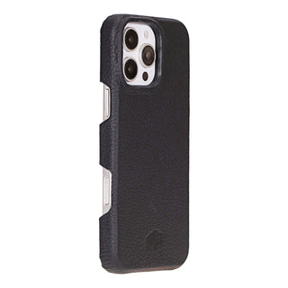 Mason Full-Grain Leather MagSafe Case – iPhone 16 Pro Max, Pebble Black