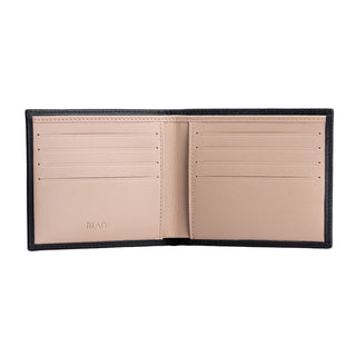 Bologna Men’s Leather Bifold Wallet with Coin Pocket – Mapi Edition, Black & Beige - Mapi