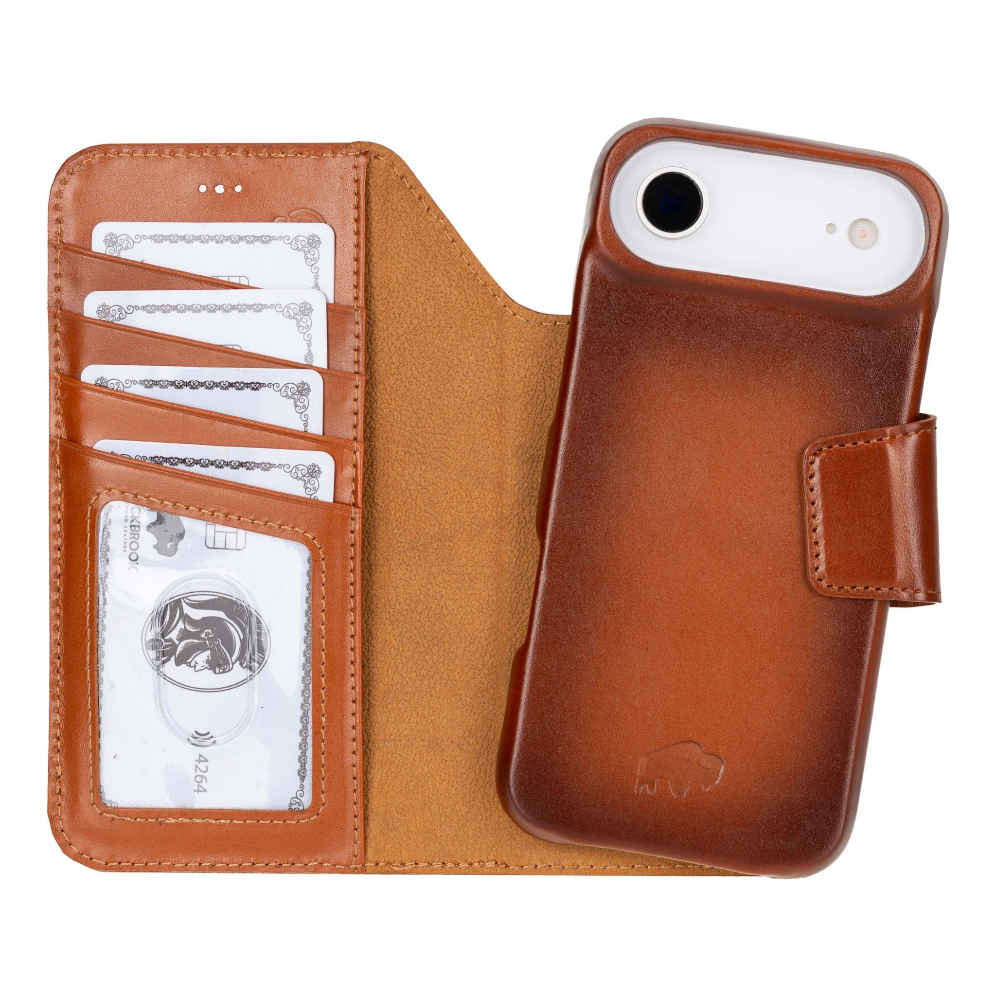 Burkley Leather Wallet Case - iPhone 17 Air, Burnished Tan - BlackBrook Case