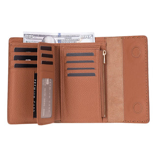 Linea Leather Women's Wallet, Brown - UnBranded