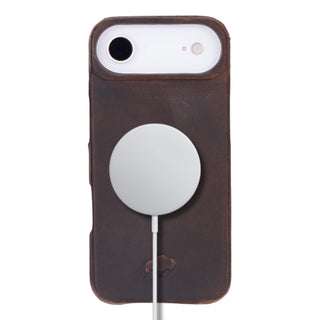 Mason Full - Grain Leather MagSafe Case – iPhone 17 Air, Distressed Coffee - BlackBrook Case