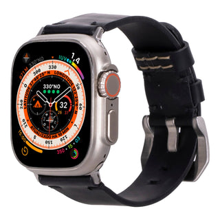 Modern Newport Band for Apple Watch Ultra 49mm, Distressed Black - BlackBrook Case