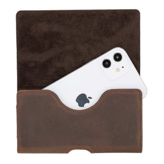 Rook Belt Clip Holster, 6.1" Phones, Distressed Coffee - BlackBrook Case