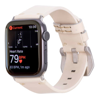 Sutton Modern Band for Apple Watch 44mm / 45mm, Beige, Silver Hardware - BlackBrook Case