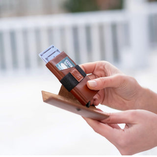 Wade Detachable Mini Wallet with RFID, Burnished Tan - BlackBrook Case