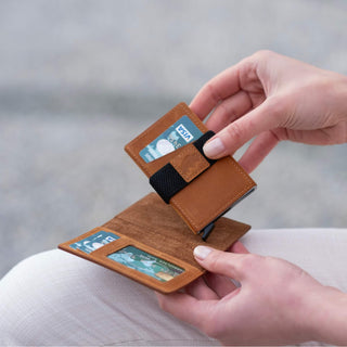Wade Detachable Mini Wallet with RFID, Golden Brown - BlackBrook Case