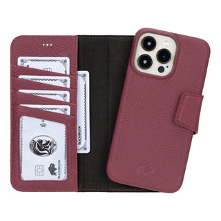 Burkley iPhone 15 Pro MAX Wallet Case, Bordeaux - BlackBrook Case