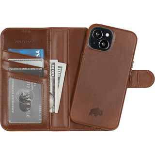 Carson iPhone 14 Plus Wallet Case, Burnished Tan - BlackBrook Case