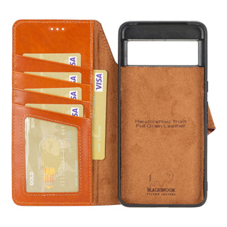 Carter Google Pixel 8 Wallet Case, Burnished Tan - BlackBrook Case