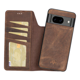 Carter Google Pixel 8 Wallet Case, Distressed Coffee - BlackBrook Case