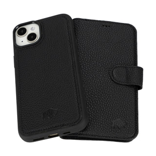Carter iPhone 15 Plus Wallet Case, Pebble Black - BlackBrook Case