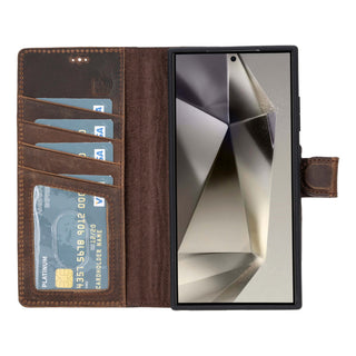 Carter Samsung S24 Ultra Wallet Case, Distressed Coffee - BlackBrook Case
