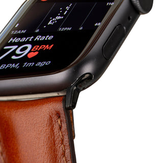 Classic Band for Apple Watch 40mm / 41mm, Burnished Tan, Black Hardware - BlackBrook Case