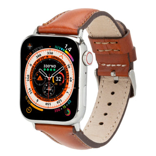 Classic Band for Apple Watch 40mm / 41mm, Burnished Tan, Silver Hardware - BlackBrook Case