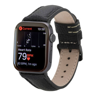 Classic Band for Apple Watch 40mm / 41mm, Pebble Black, Black Hardware - BlackBrook Case