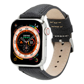 Classic Band for Apple Watch 40mm / 41mm, Pebble Black, Silver Hardware - BlackBrook Case