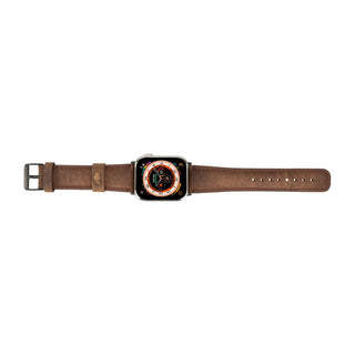 Classic Band for Apple Watch 44mm / 45mm, Distressed Coffee, Black Hardware - BlackBrook Case