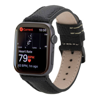 Classic Band for Apple Watch 44mm / 45mm, Pebble Black, Black Hardware - BlackBrook Case
