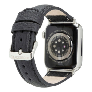 Classic Band for Apple Watch 44mm / 45mm, Pebble Black, Silver Hardware - BlackBrook Case