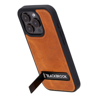 Reed iPhone 15 PRO Snap-On with Stand Case, Golden Brown - BlackBrook Case