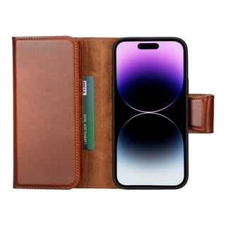 Tudor iPhone 15 Plus Wallet Case, Burnished Tan - BlackBrook Case