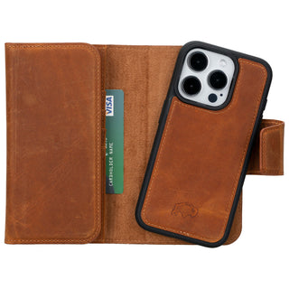 Tudor iPhone 15 PRO Wallet Case, Golden Brown - BlackBrook Case