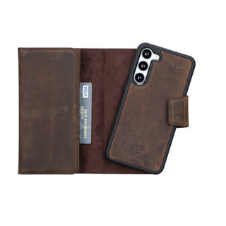 Tudor Samsung S23 Plus Wallet Case, Distressed Coffee - BlackBrook Case