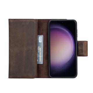 Tudor Samsung S23 Plus Wallet Case, Distressed Coffee - BlackBrook Case