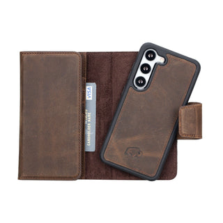Tudor Samsung S23 Wallet Case, Distressed Coffee - BlackBrook Case