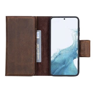 Tudor Samsung S23 Wallet Case, Distressed Coffee - BlackBrook Case