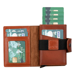 Wade Detachable Mini Wallet with RFID, Burnished Tan - BlackBrook Case