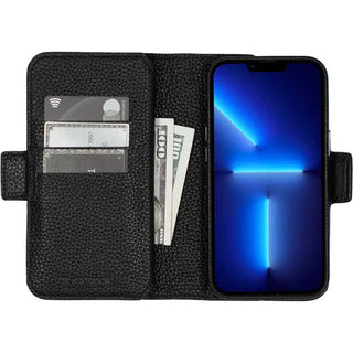 Windsor iPhone 13 PRO Bi-Fold Wallet Case, Pebble Black - BlackBrook Case