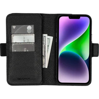 Windsor iPhone 14 Plus Bi-Fold Wallet Case, Pebble Black - BlackBrook Case