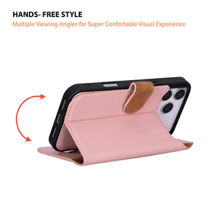 Carter Detachable Leather Wallet Case – iPhone 17 Pro Max, Pink