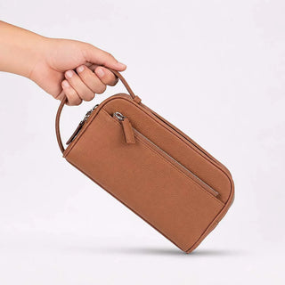 Trevor Leather Dopp Kit, Tan