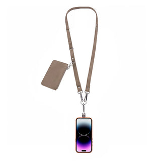 Marlow PU Leather Phone Strap & Wallet Set, Mink