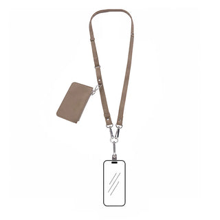 Marlow PU Leather Phone Strap & Wallet Set, Mink