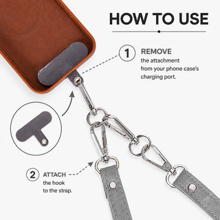 Marlow PU Leather Phone Strap & Wallet Set, Gray