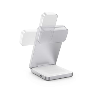 3 - in - 1 Foldable Qi2 Wireless Charger, White - BlackBrook Case