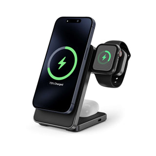 3 - in - 1 Foldable Qi2 Wireless Charger,Black - BlackBrook Case