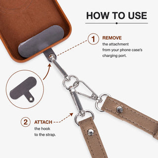 Marlow PU Leather Phone Strap & Wallet Set, Mink