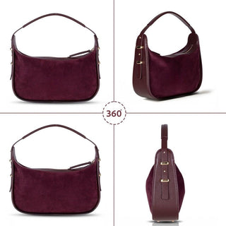 Dolcezza Suede Leather Women's Bag, Burgundy