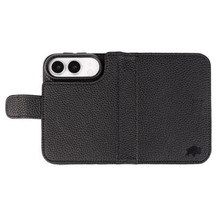 Burkley Detachable Wallet Case for iPhone Duo, Pebble Black
