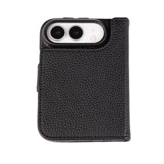 Burkley Detachable Wallet Case for iPhone Duo, Pebble Black