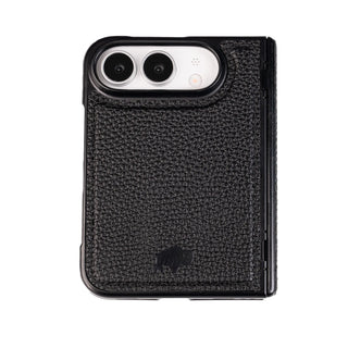 York Leather MagSafe Snap-On Case for iPhone Duo, Pebble Black