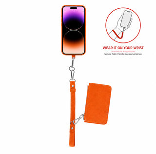Marlow PU Leather Phone Strap & Wallet Set, Orange