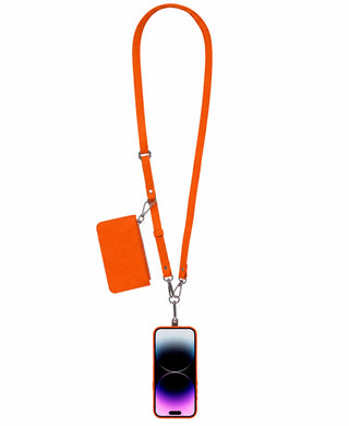 Marlow PU Leather Phone Strap & Wallet Set, Orange