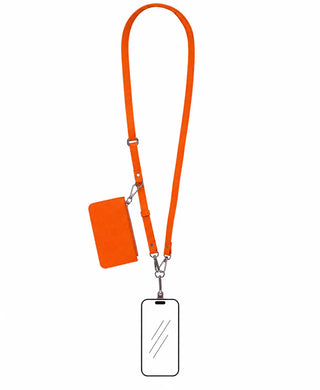 Marlow PU Leather Phone Strap & Wallet Set, Orange