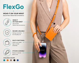 Marlow PU Leather Phone Strap & Wallet Set, Orange