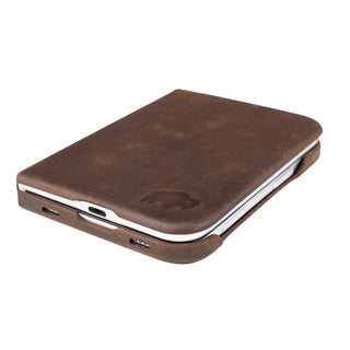 Classic Leather Folio Wallet Case for iPhone Duo, Distressed Coffee